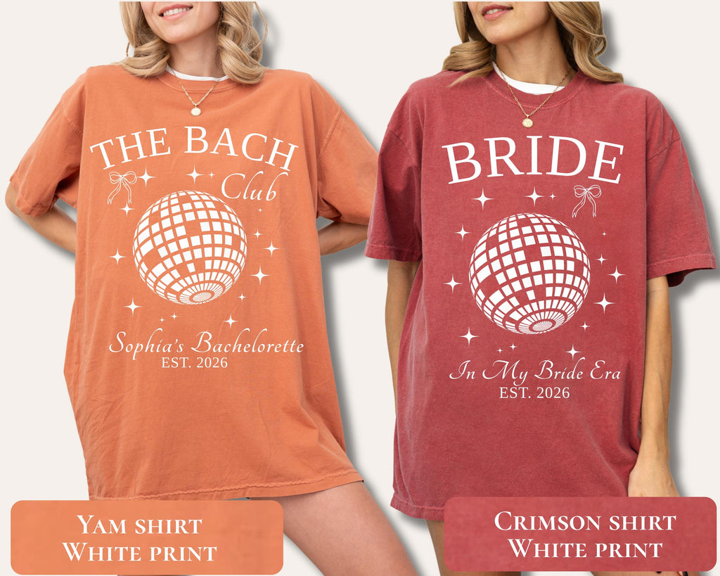 Epcot Bachelorette Party Shirt, The Bach Club Bride Girls Trip Matching Outfit Tee For Women Bach Weekend Shirts Disco Ball Tee Gift