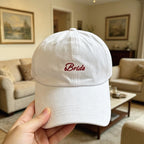 Personalized Cotton Bride Hat Custom Text Embroidered cap Bridal Party Gift Camp Bachelorette Quote Unisex Cap
