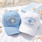 Custom Beach Bachelorette Hat, Personalized Seashell Girls Trip Cap, Coastal Resort Bride To Be Gift, 30A Bachelorette Party Favor Hats