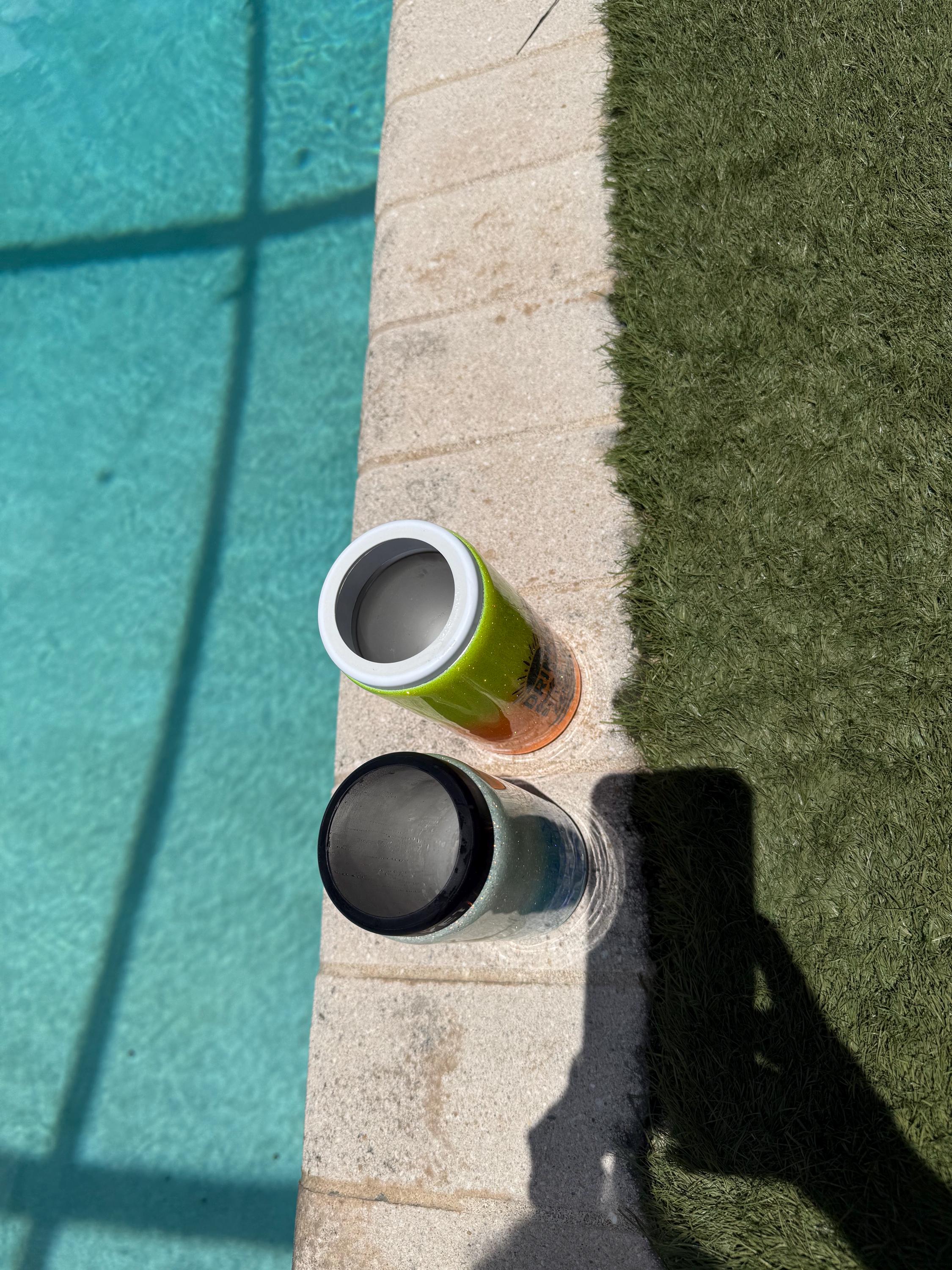 Custom Glitter Slim Can Cooler and Standard Can Chiller | Stainless Steel Beverage Insulator | Beach/Pool Drink Holder | Summer Gift