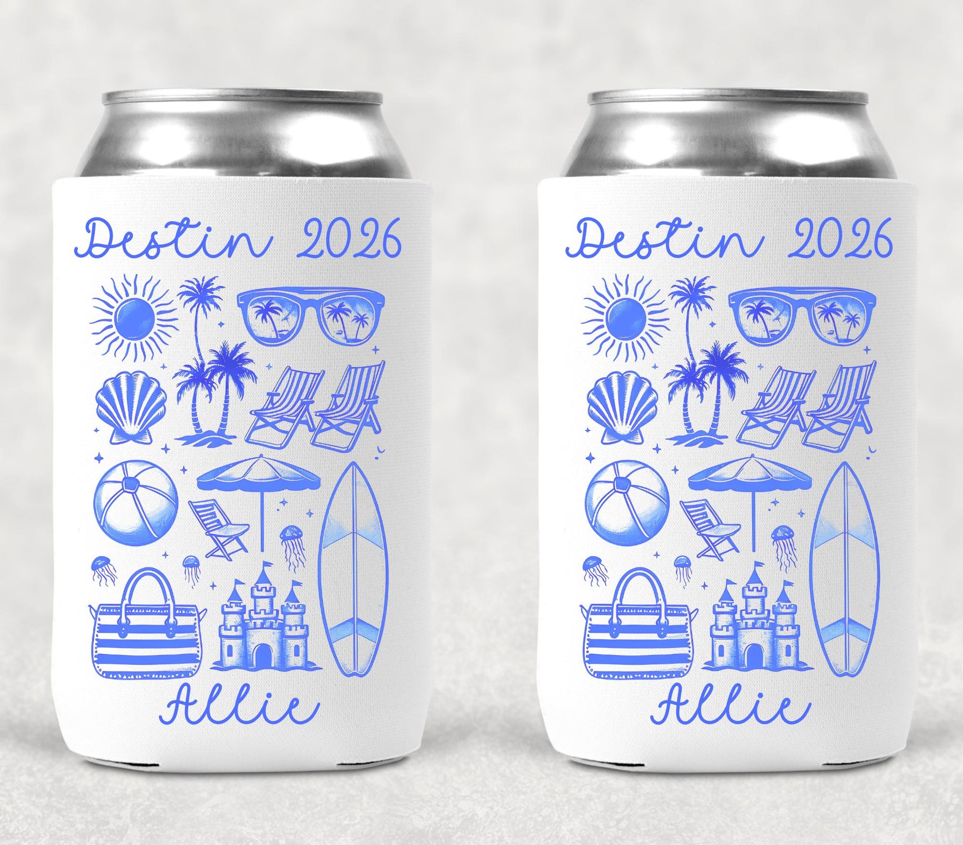 Beach Trip Personalized Can Koozie, Beach Trip Can Cooler and Tumbler, Personalized Beach Can Cooler, Beach Trip Gift Koozie and Tumbler