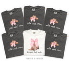 Bachelorette Shirt Bride’s Last Ride, Wild West Crew Tee, Comfort Colors® Western Cowgirl Boots Pink Bow Nashville Bachelorette Party tShirt