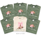 Bachelorette Shirt Bride’s Last Ride, Wild West Crew Tee, Comfort Colors® Western Cowgirl Boots Pink Bow Nashville Bachelorette Party tShirt