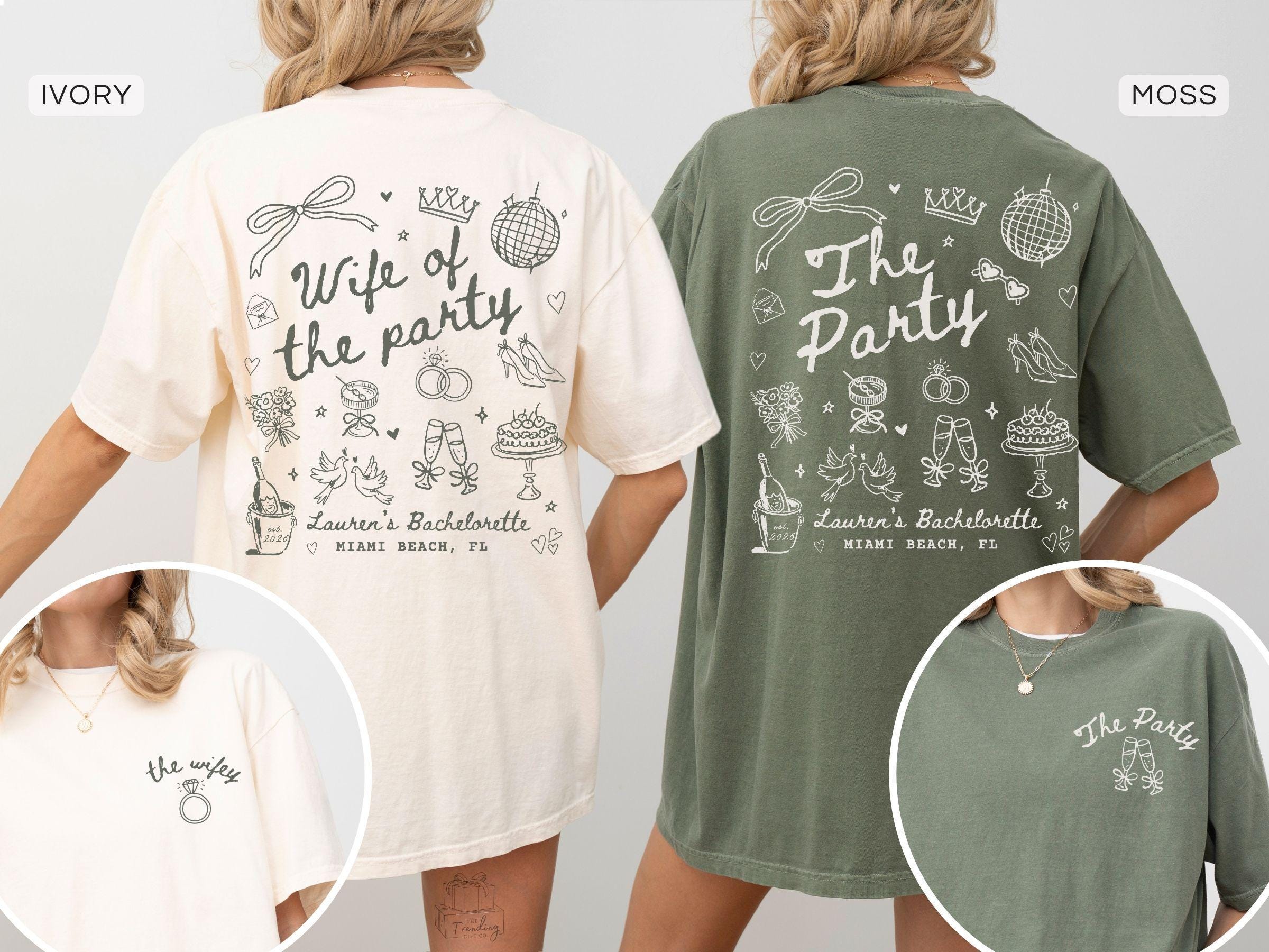 Comfort Colors® Wife of The Party Bachelorette Party Matching Shirts Bridesmaid Proposal Gift, Custom Getting Ready Bridal Party Tshirts