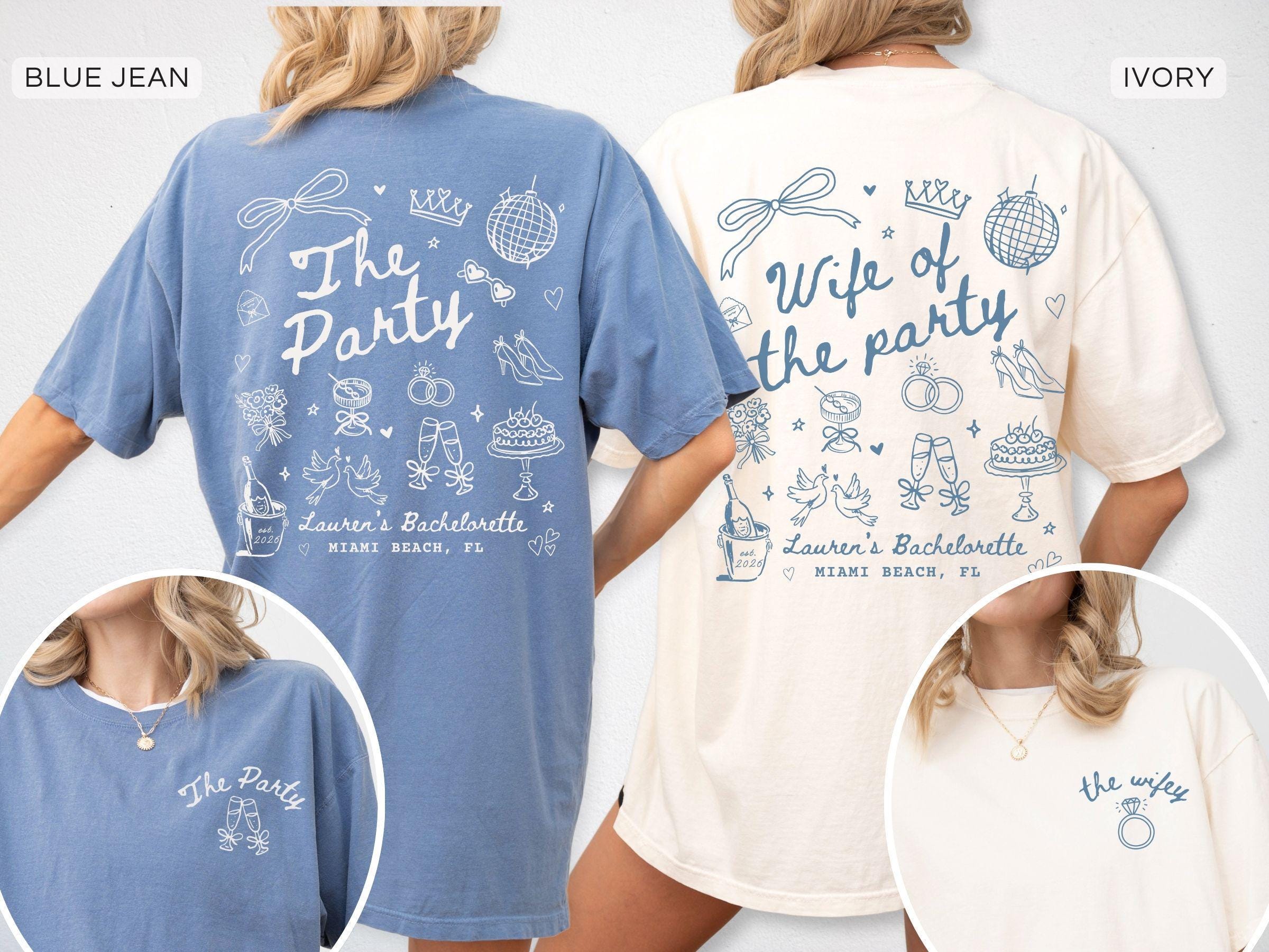 Comfort Colors® Wife of The Party Bachelorette Party Matching Shirts Bridesmaid Proposal Gift, Custom Getting Ready Bridal Party Tshirts