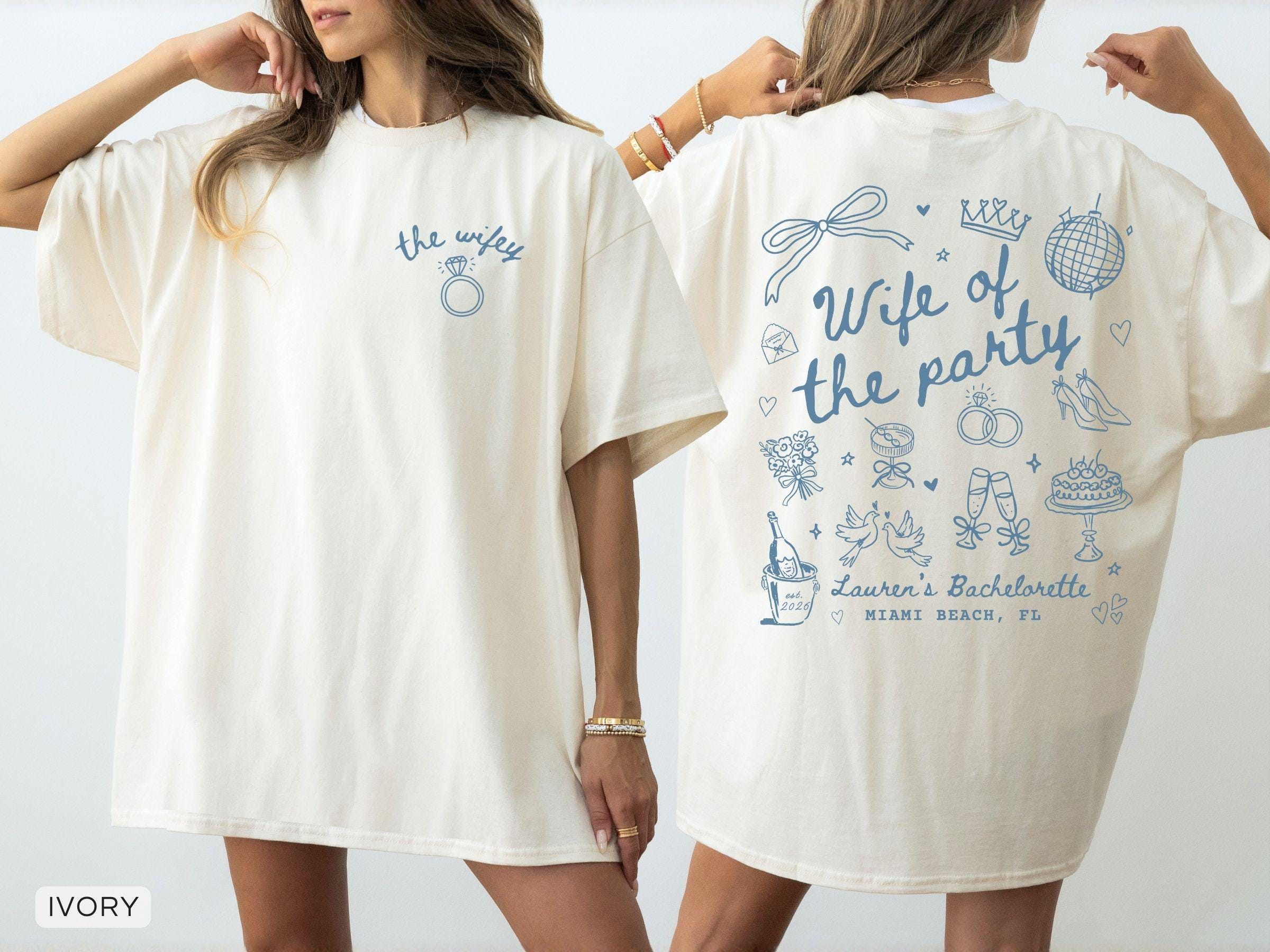 Comfort Colors® Wife of The Party Bachelorette Party Matching Shirts Bridesmaid Proposal Gift, Custom Getting Ready Bridal Party Tshirts