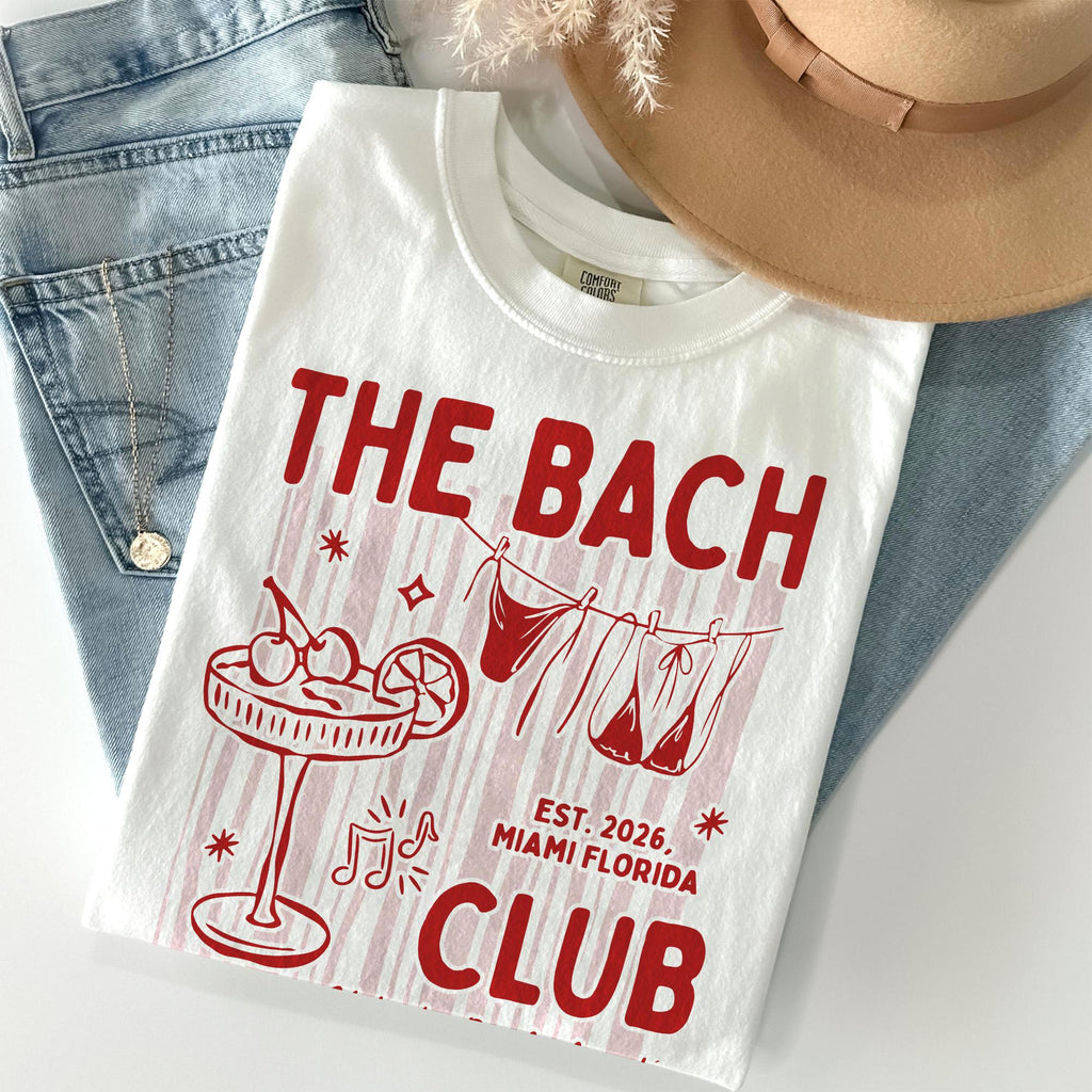 Custom Beach Bachelorette Shirt, The Bach Club Comfort Colors Shirt, Girls Weekend Bride Club Tee, Bridesmaid Gift,Bach Matching Party Shirt