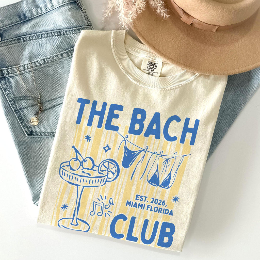 Custom Beach Bachelorette Shirt, The Bach Club Comfort Colors Shirt, Girls Weekend Bride Club Tee, Bridesmaid Gift,Bach Matching Party Shirt