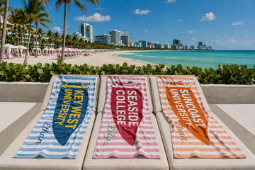 Personalized College Pennant Beach Towel, School Banner School Spirit Beach Towel, High School Graduation Gift, University Graduation Gift