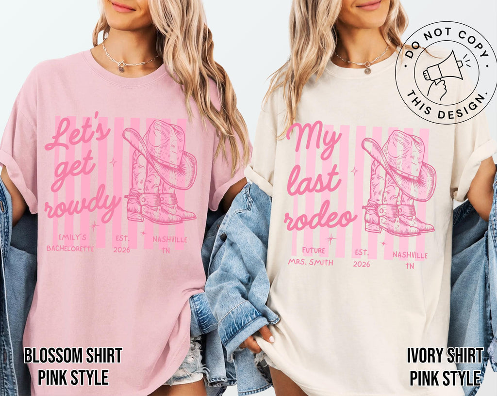 Last Rodeo Bachelorette Shirt, Personalized Location Western Bridal Party Shirt, Custom Western Bachelorette Shirt, Western Bride Shirt