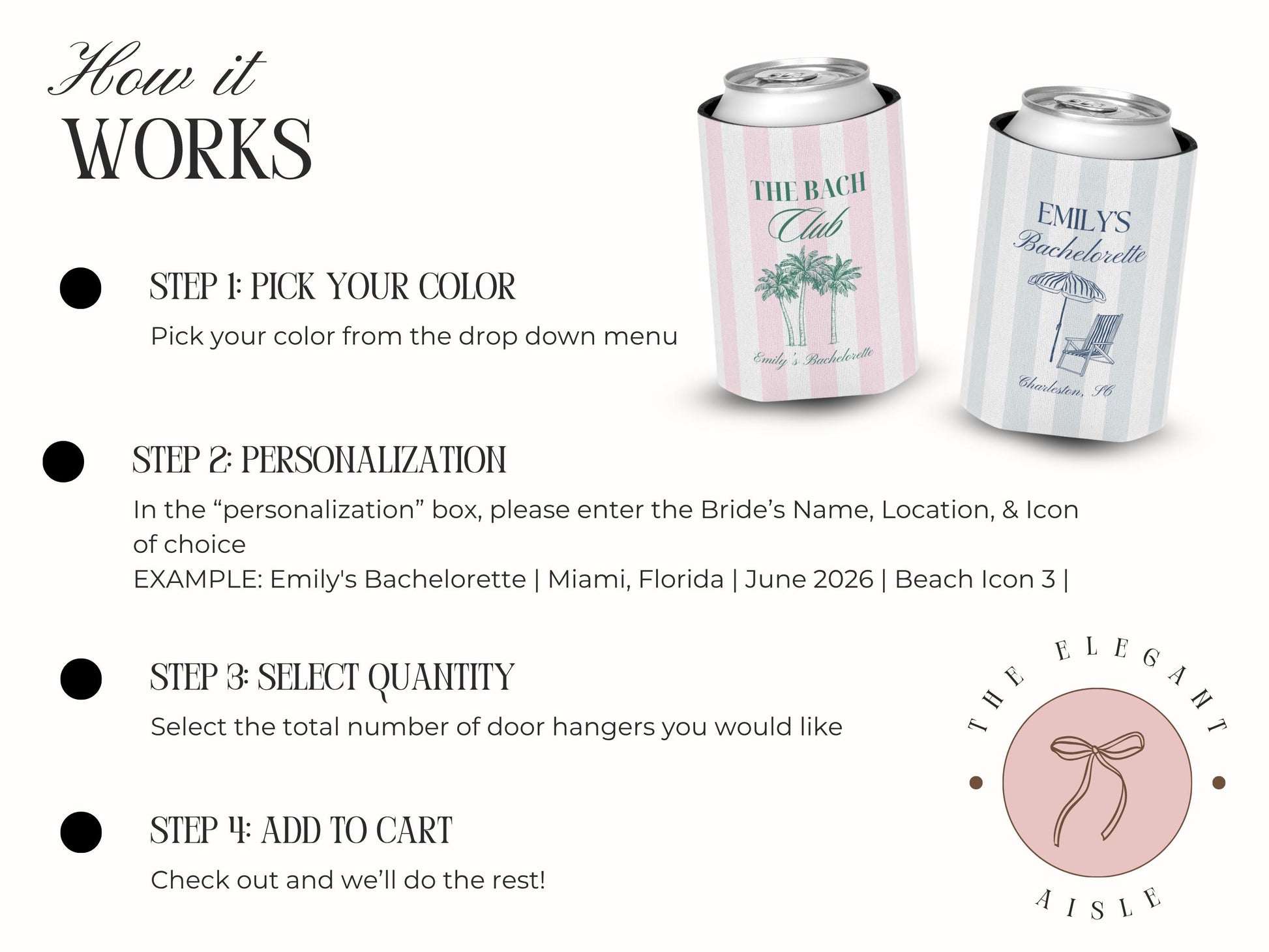 Personalized Beach Bachelorette Can Cooler, Custom Girls Trip Drink Holder, Coastal Weekend Party Favor, Slim Can Holder, Destination Bach