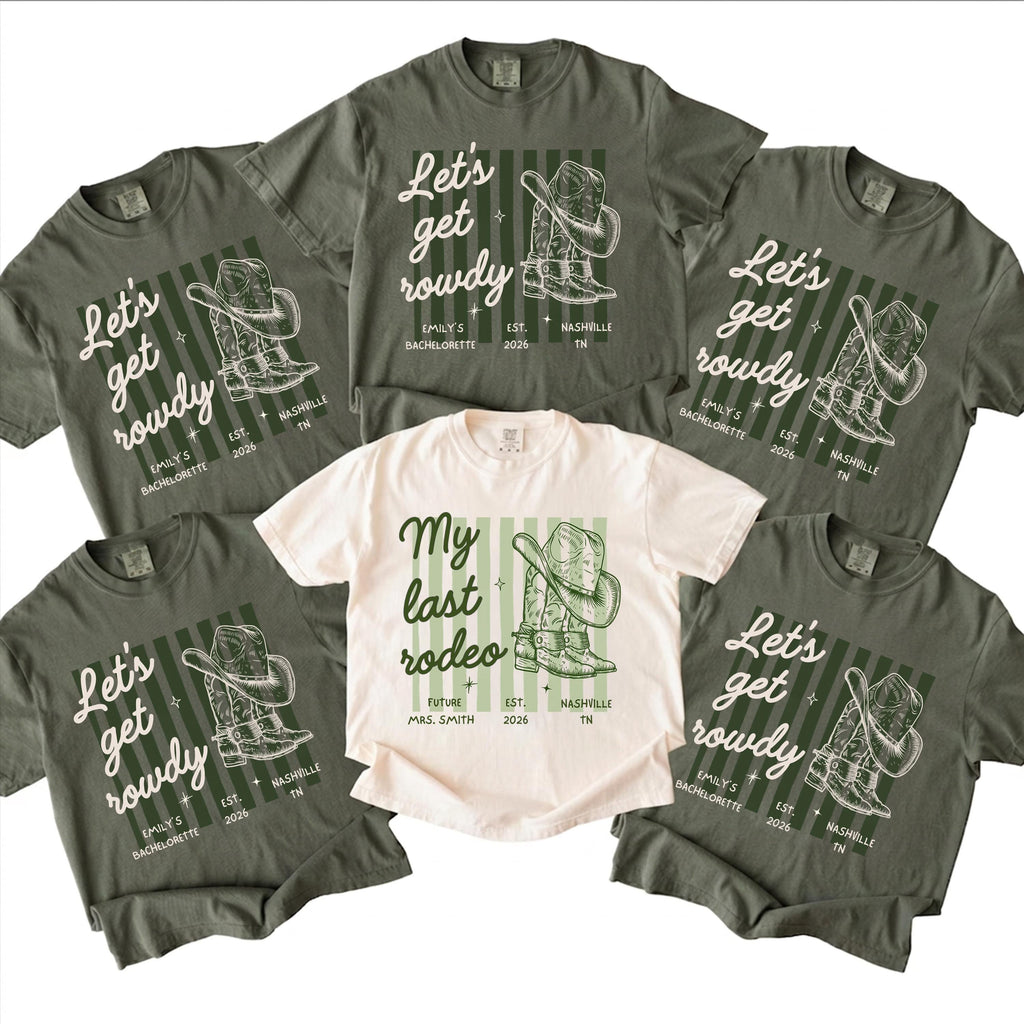 Last Rodeo Bachelorette Shirt, Personalized Location Western Bridal Party Shirt, Custom Western Bachelorette Shirt, Western Bride Shirt