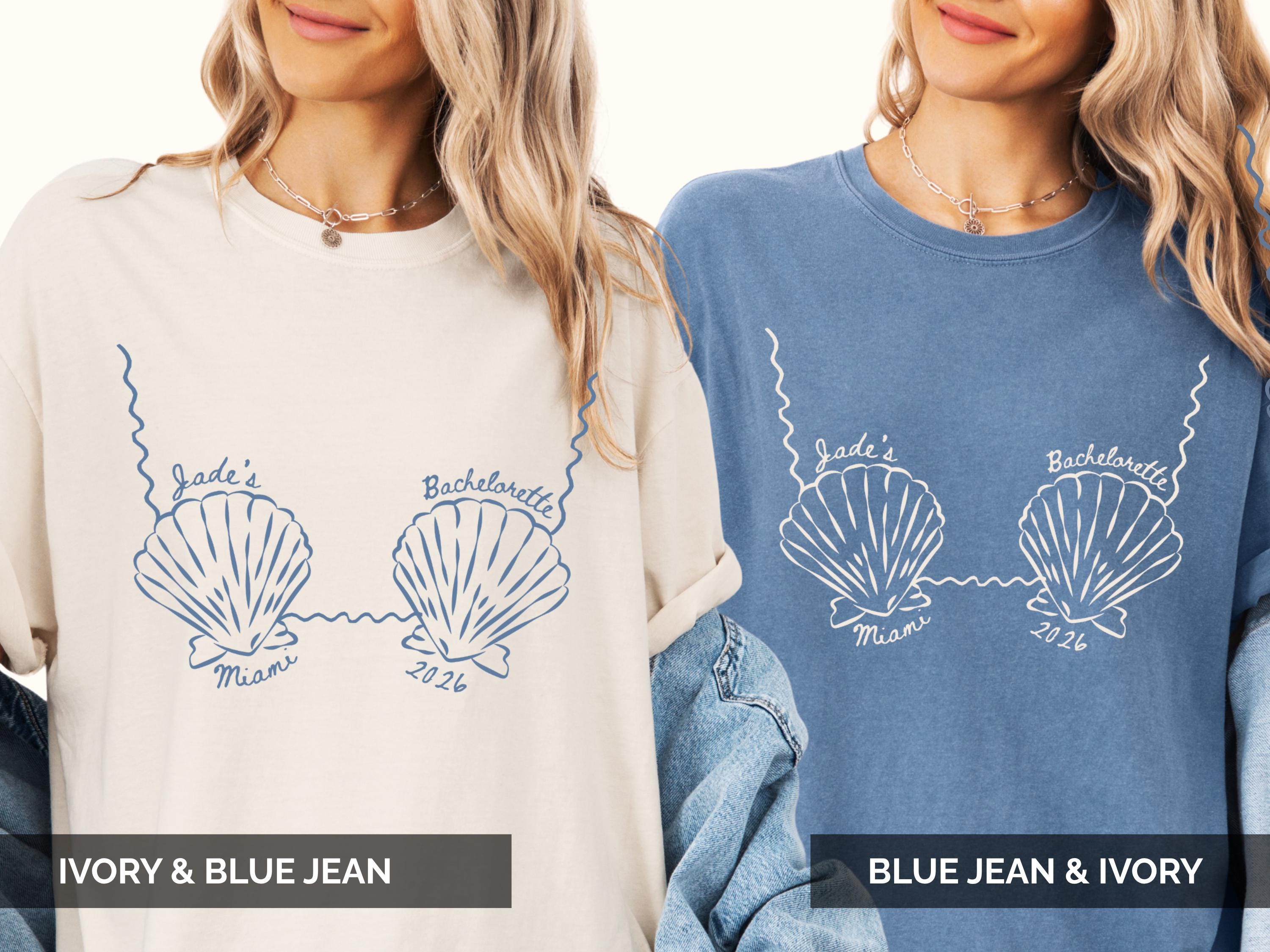 Custom Beach Bachelorette Comfort Colors Shirts, Bikinis and Martinis Shirt, Last Toast On The Coast, Seashells and Wedding Bells