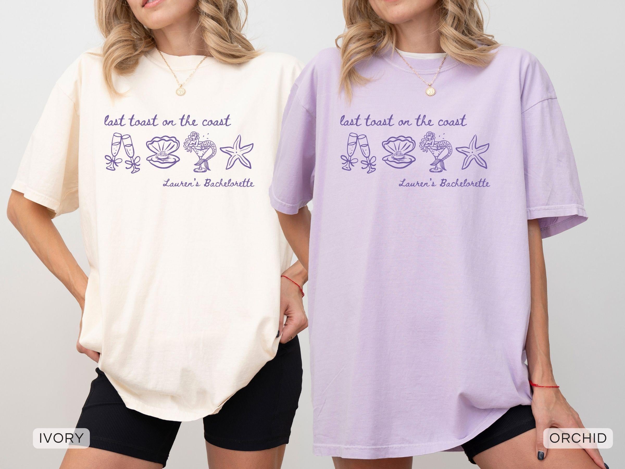 Last Toast on the Coast Bachelorette Comfort Colors® Shirts, Beach Bachelorette Group T-shirts, Coastal Bach Tee