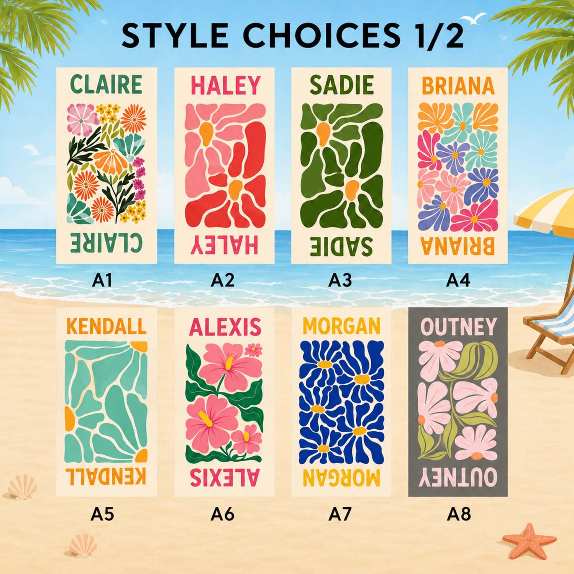Retro Flower Personalized Beach Towels,Custom Durable Towel for Beach Days,Pool Towel for girl,Vibrant Beach Towels for Her,Vacation Gift