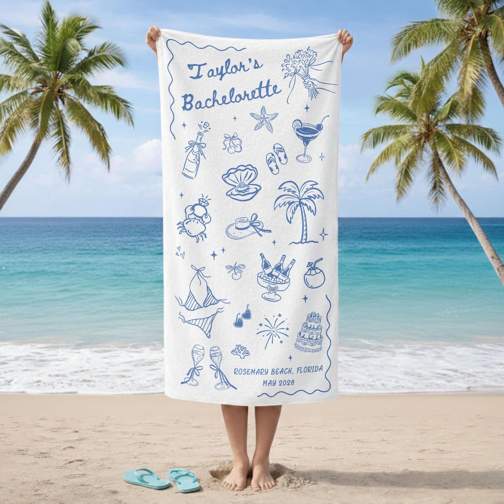 Personalized Bachelorette Party Pool Towel, Friends Beach Trip Gift, Vacation Towels, Bachelorette Trip Gift,Beach Towels,Bride Beach Towels