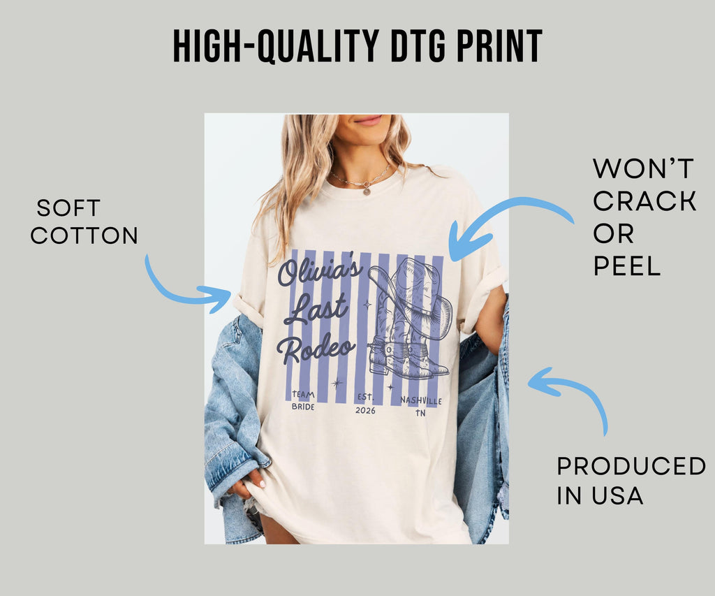 Comfort Colors® Custom Western Bachelorette Shirt,Western Bach Bridesmaid Gift,Last Rodeo Country Shirts,Bride Shirt