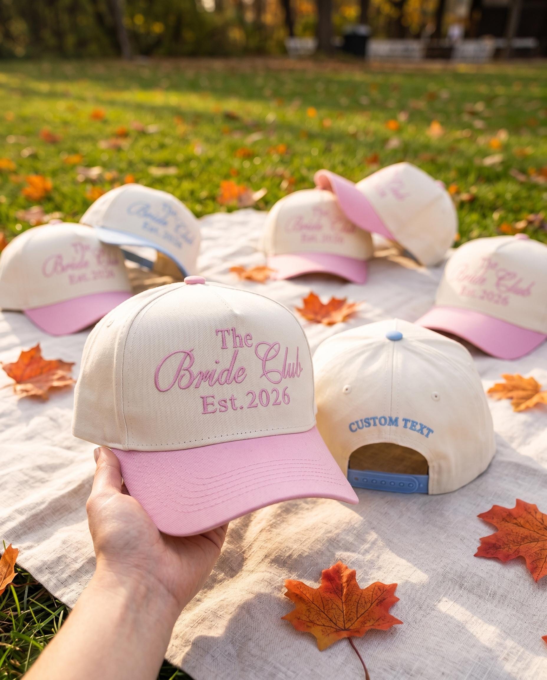 Personalized Embroidered Bride Hat, Custom Bachelorette Baseball Cap, Bride Squad Accessory, Bridal Party Gift, Est Year Snapback Hat