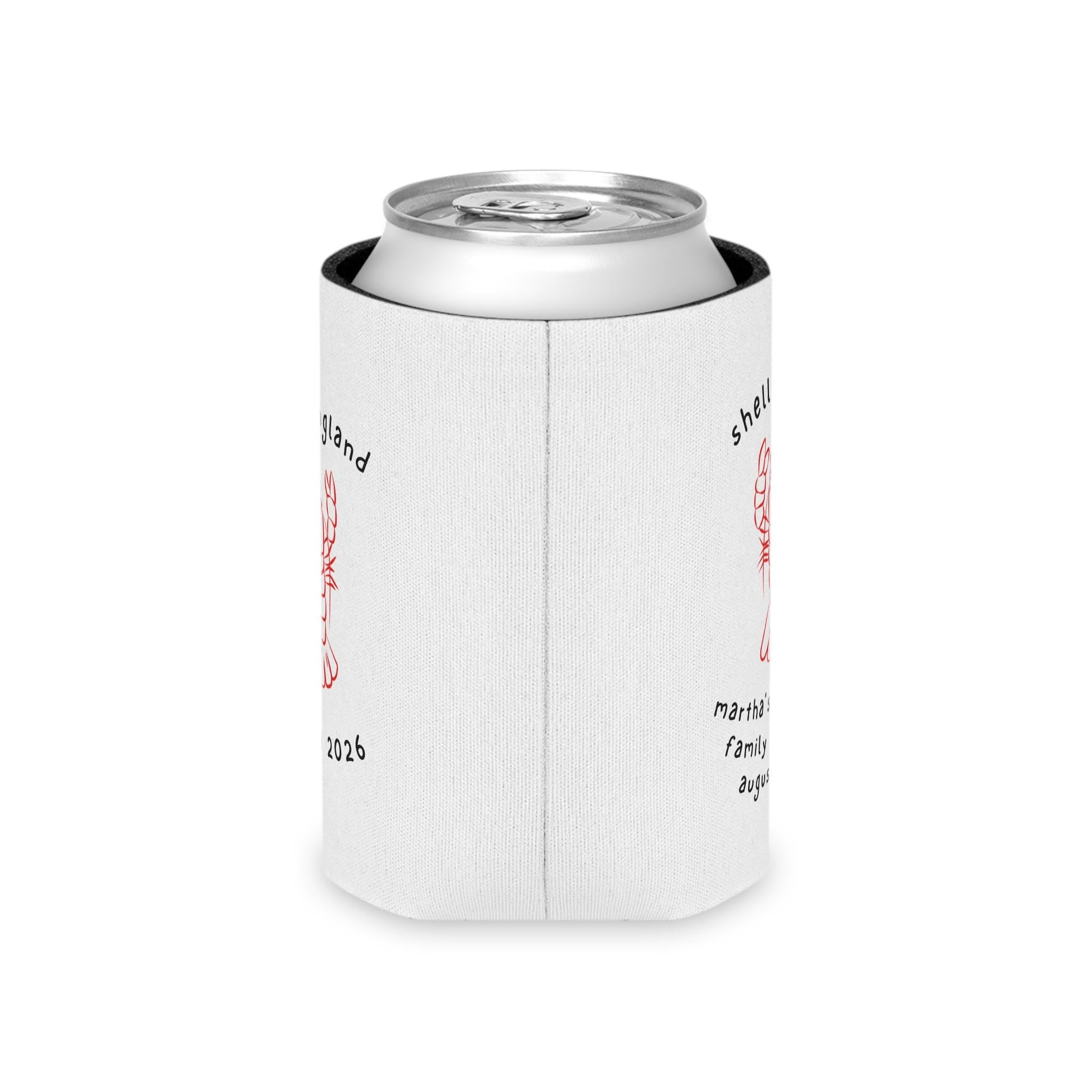 Personalized Lobster Can Cooler, Beach Party Drink Sleeve, Summer BBQ Accessory, CUSTOM New England Vacation Gift