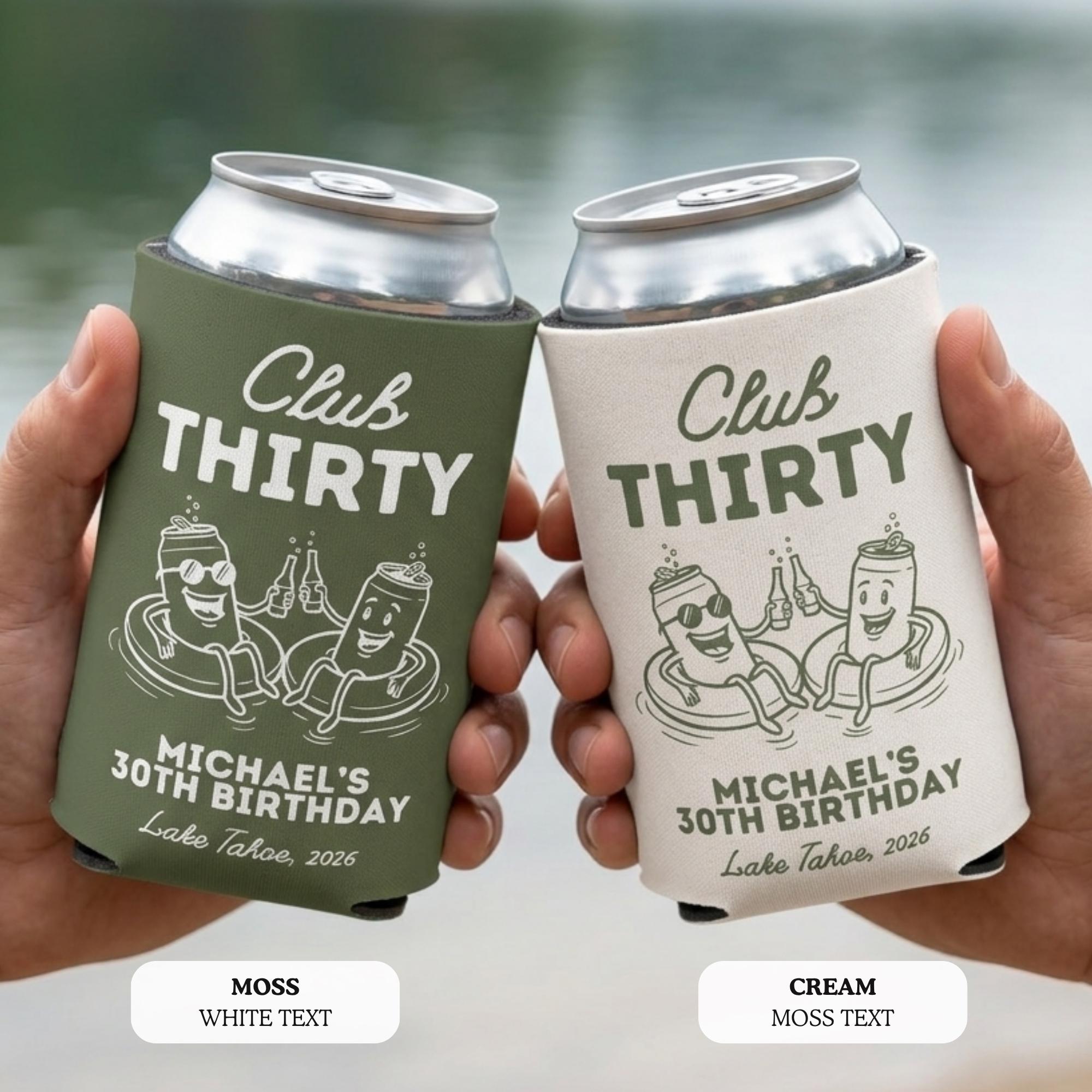 Custom mens 30th 40th lake birthday can cooler 50th lake birthday party supplies camping birthday party favors lake theme birthday gifts