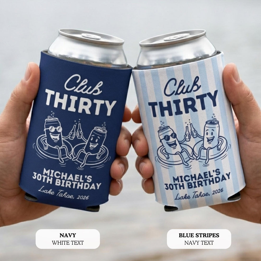 Custom mens 30th 40th lake birthday can cooler 50th lake birthday party supplies camping birthday party favors lake theme birthday gifts