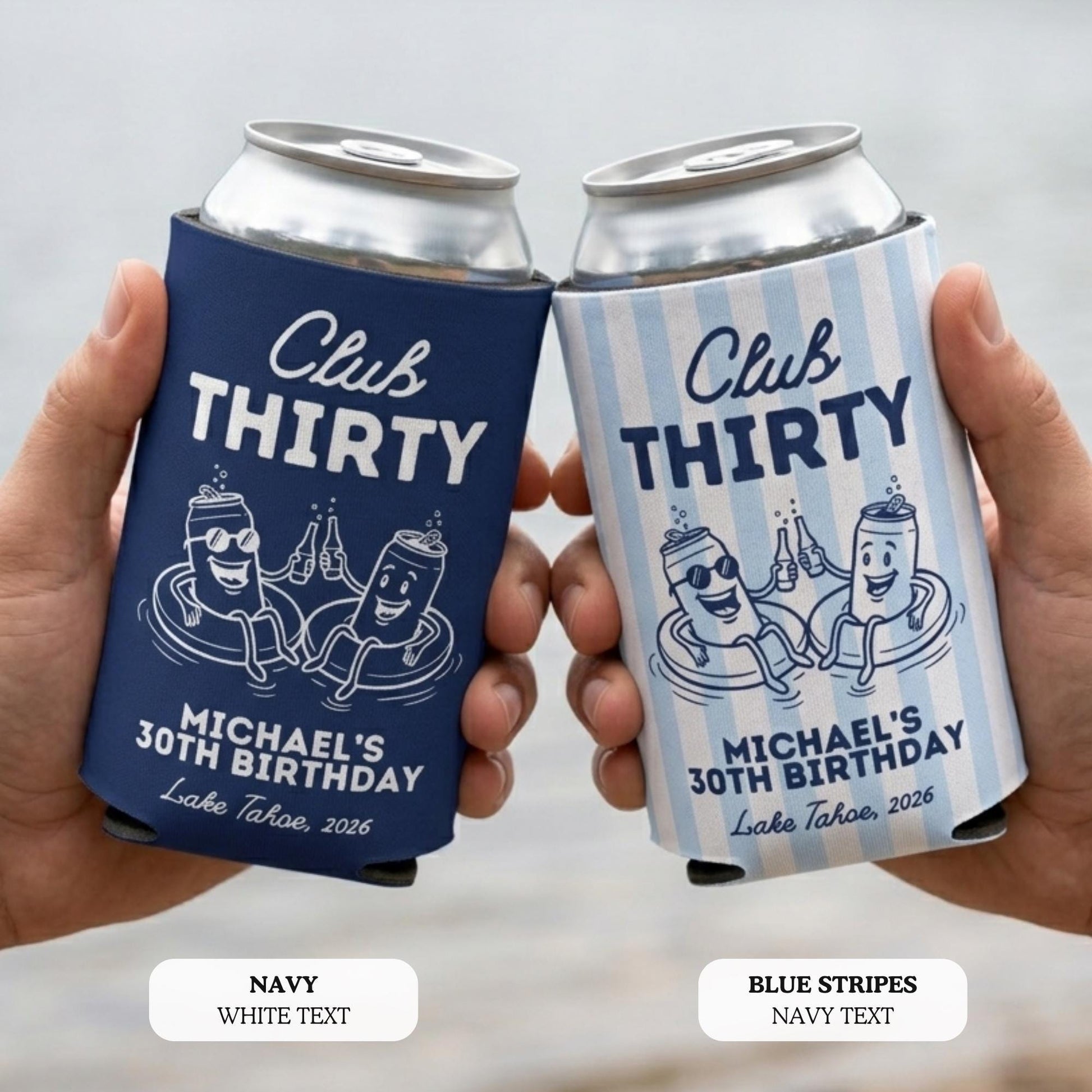 Custom mens 30th 40th lake birthday can cooler 50th lake birthday party supplies camping birthday party favors lake theme birthday gifts