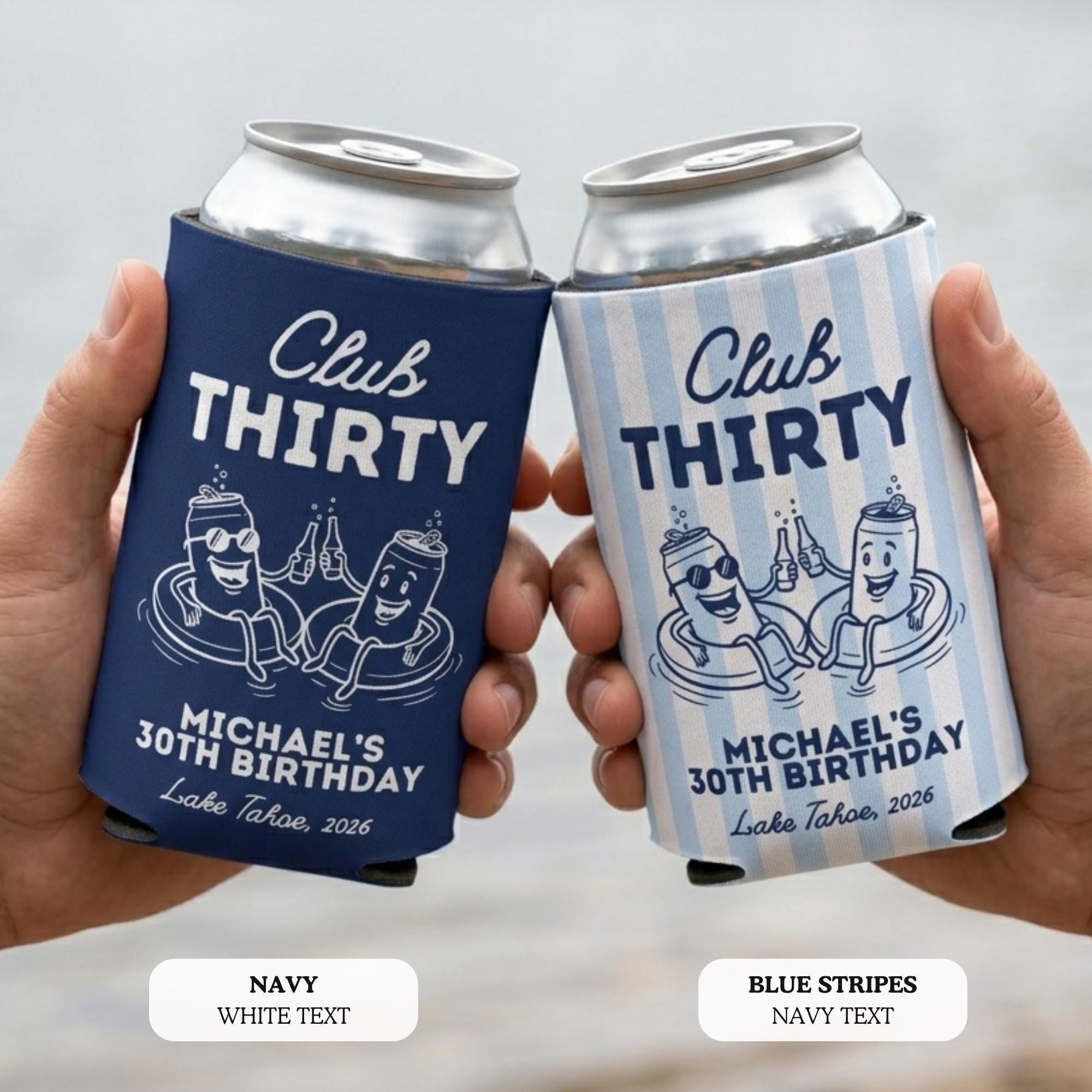 Custom mens 30th 40th lake birthday can cooler 50th lake birthday party supplies camping birthday party favors lake theme birthday gifts