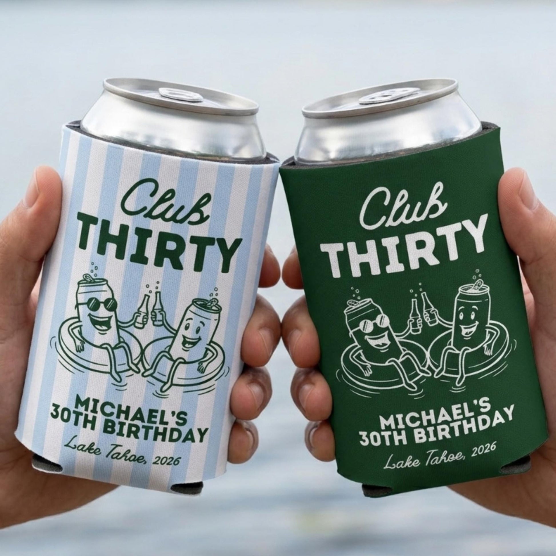 Custom mens 30th 40th lake birthday can cooler 50th lake birthday party supplies camping birthday party favors lake theme birthday gifts