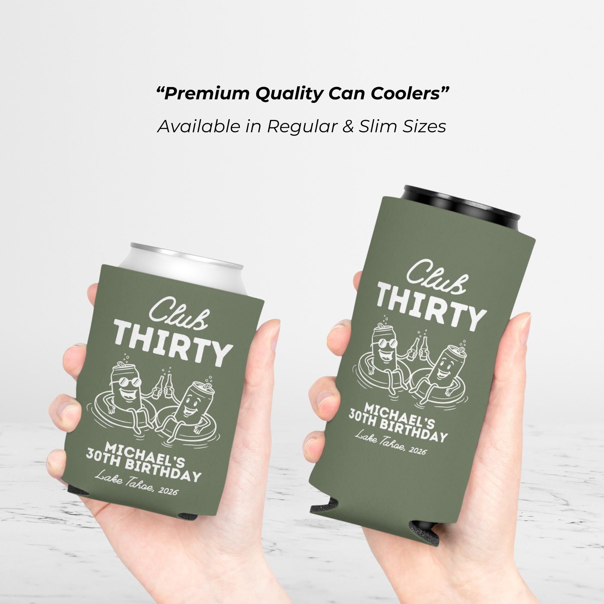 Custom mens 30th 40th lake birthday can cooler 50th lake birthday party supplies camping birthday party favors lake theme birthday gifts