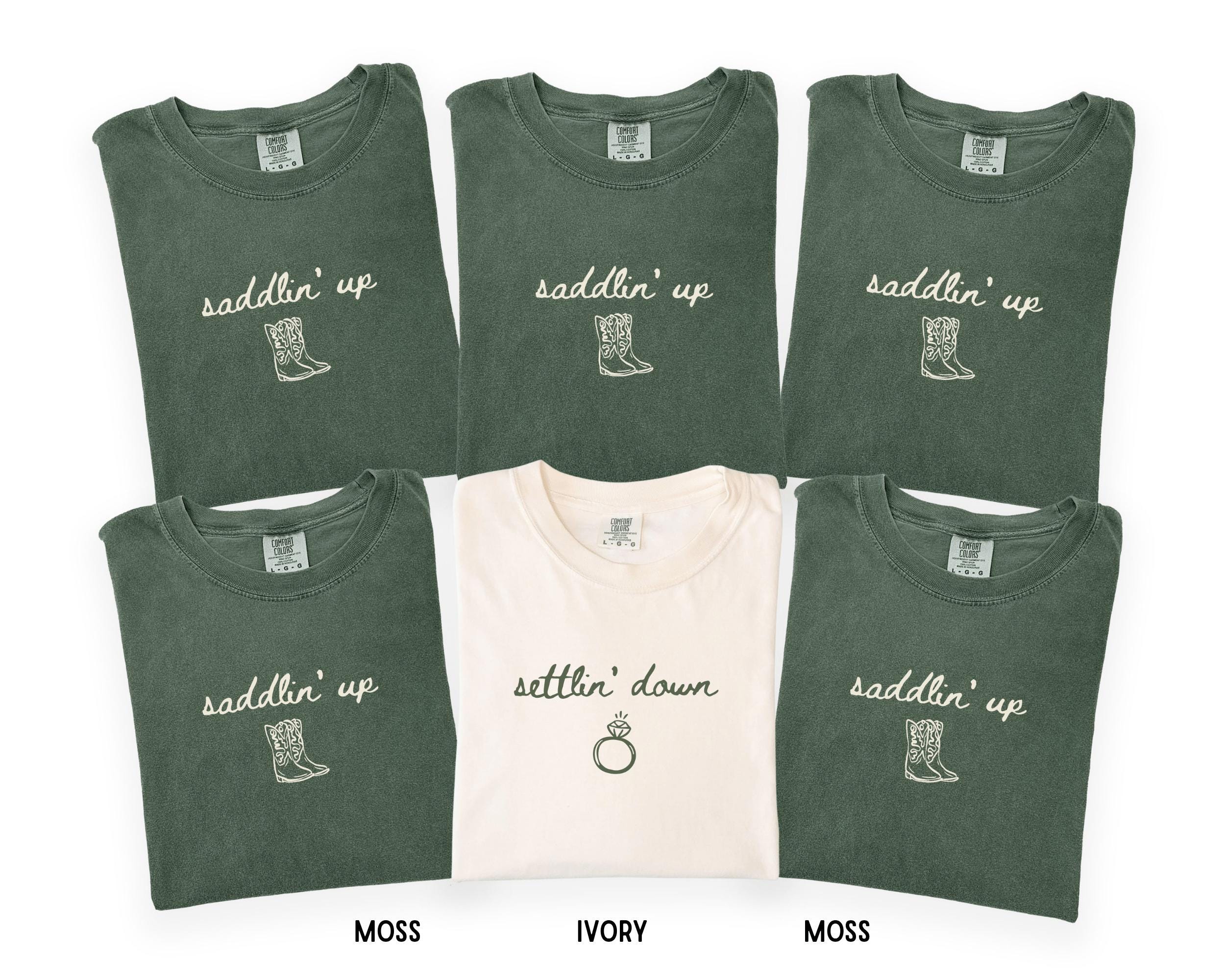 Saddlin' Up Bachelorette Comfort Colors Shirt, Custom Nashville Last Rodeo Bridal Party Tee