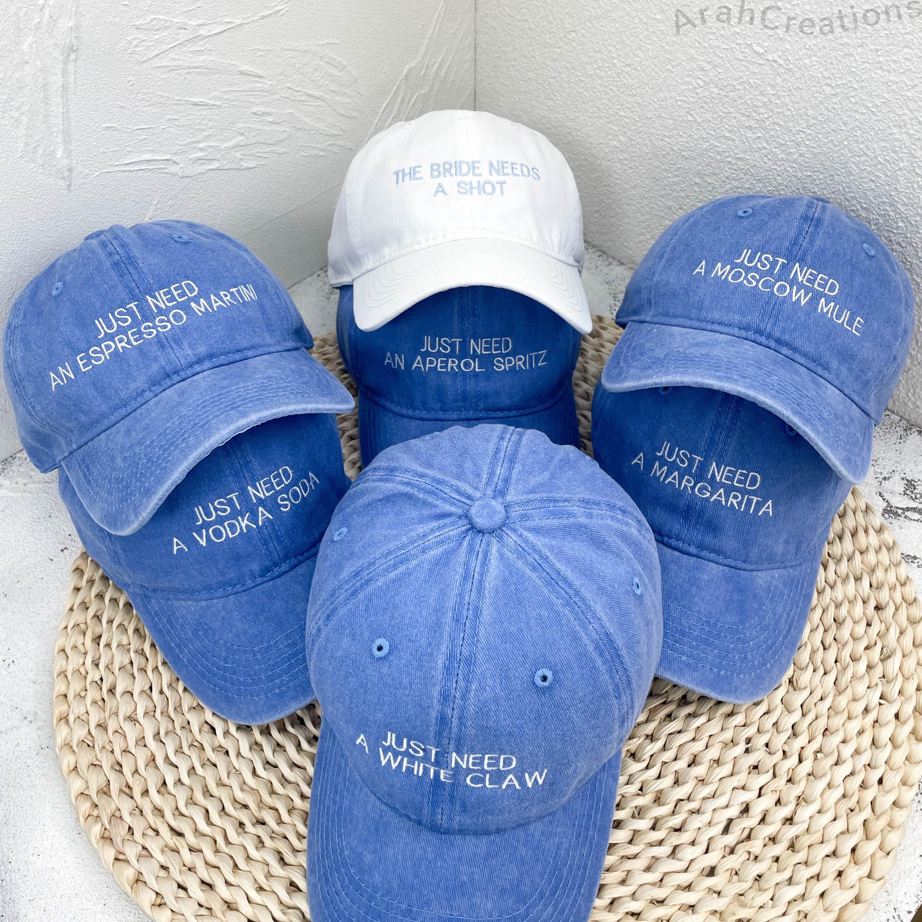 Custom Embroidered Wife of The Party Hats | Personalized Bachelorette Party Caps | Bridal Party Hats | Bridal Shower Gift | Bridesmaid Gifts