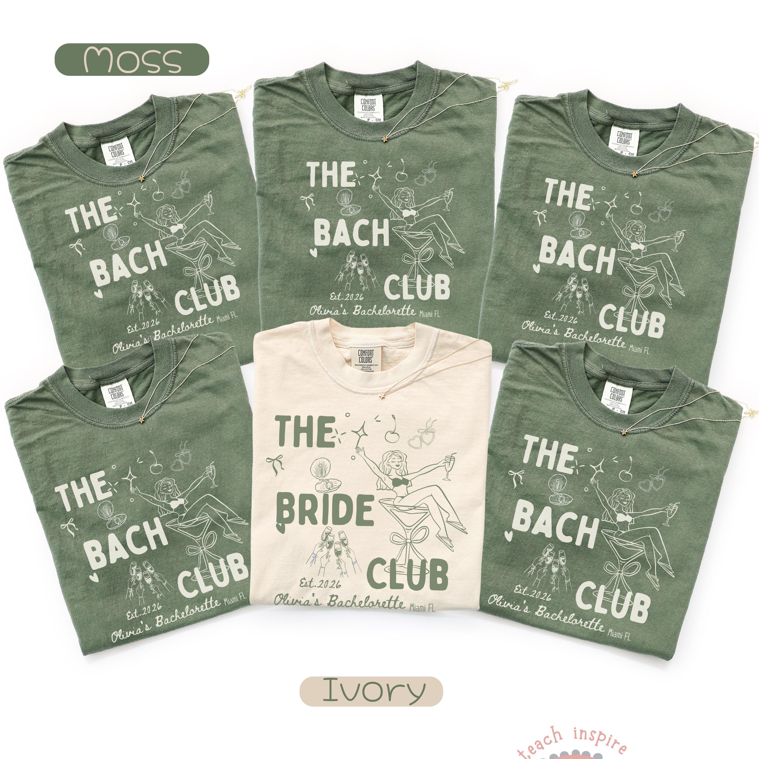 The Bach Club Custom Bachelorette Shirt,Retro Bridal Cocktail Party Tees,Trendy Disco Bride Crew Shirt,Modern Girls Night Out Merch