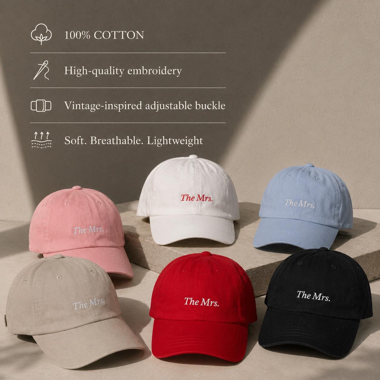 The MRS Hat | Embroidered Bride Cap | Bachelorette Hat | Honeymoon Gift | Future Mrs Hat | Newlywed Gift | Bridal Shower Gift