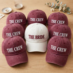 Personalized Bride Crew Embroidered Hat Set, Custom Bachelorette Caps, Bachelorette Outfit Hat, Wedding Party Favor, Bridal Shower Gift
