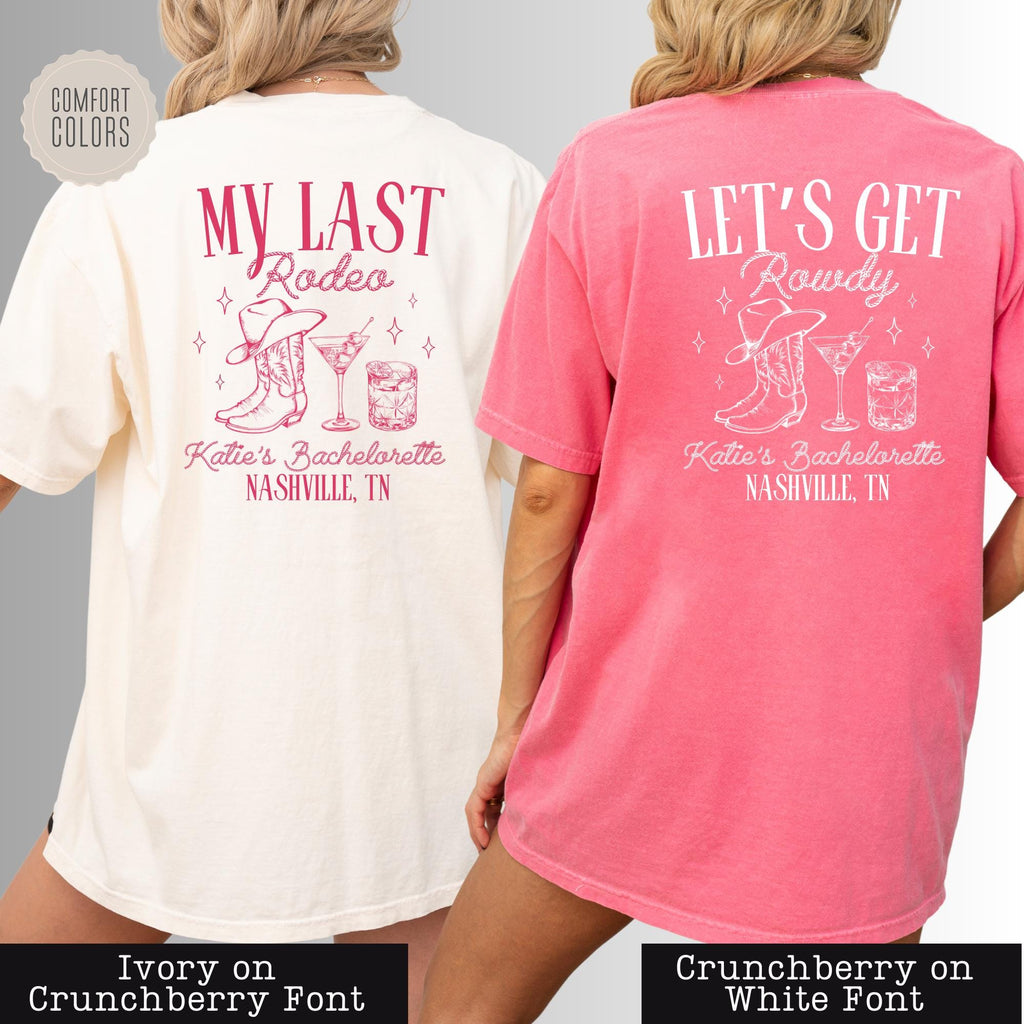 Comfort Colors® Nashville Bachelorette Shirts - Custom Last Rodeo Tshirt - Western Bridal Party - Cowgirl Bach - Country Bachelorette Party