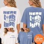Custom Here Comes The Bride Bachelorette Shirts, Retro Miami Disco Ball Graphic Tee, Bride Squad