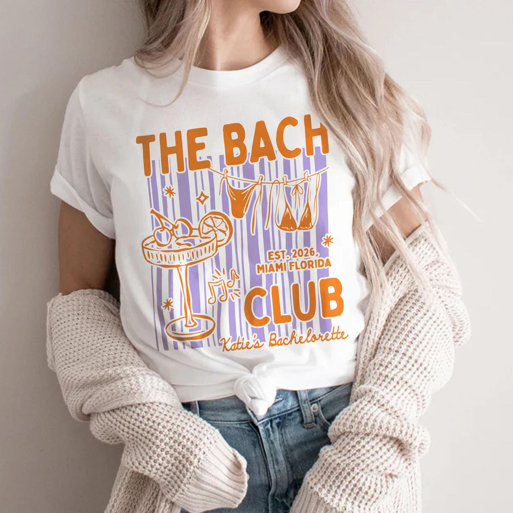 Custom Beach Bachelorette Shirt, The Bach Club Comfort Colors Shirt, Girls Weekend Bride Club Tee, Bridesmaid Gift,Bach Matching Party Shirt
