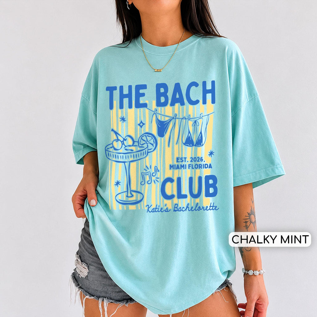 Custom Beach Bachelorette Shirt, The Bach Club Comfort Colors Shirt, Girls Weekend Bride Club Tee, Bridesmaid Gift,Bach Matching Party Shirt