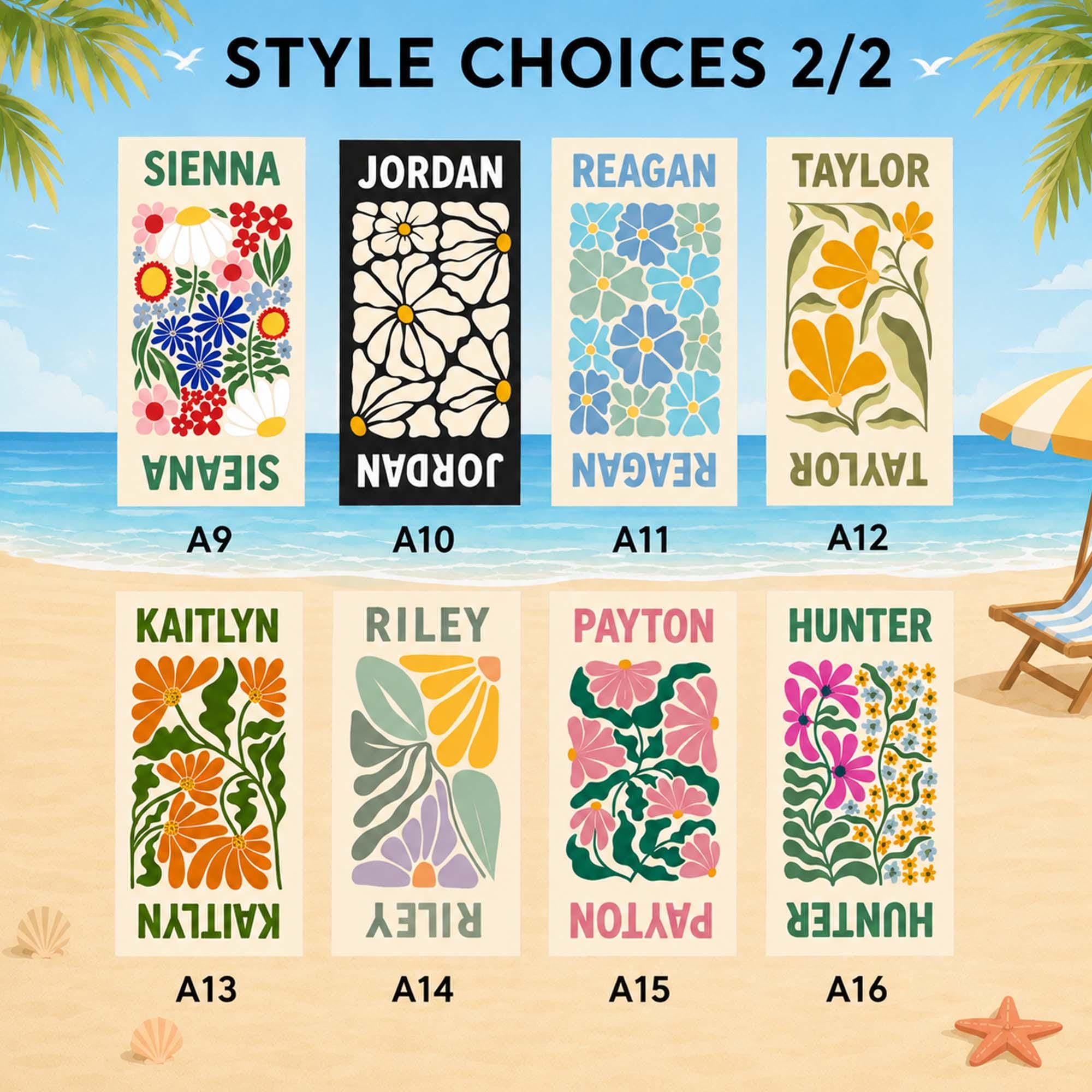 Retro Flower Personalized Beach Towels,Custom Durable Towel for Beach Days,Pool Towel for girl,Vibrant Beach Towels for Her,Vacation Gift