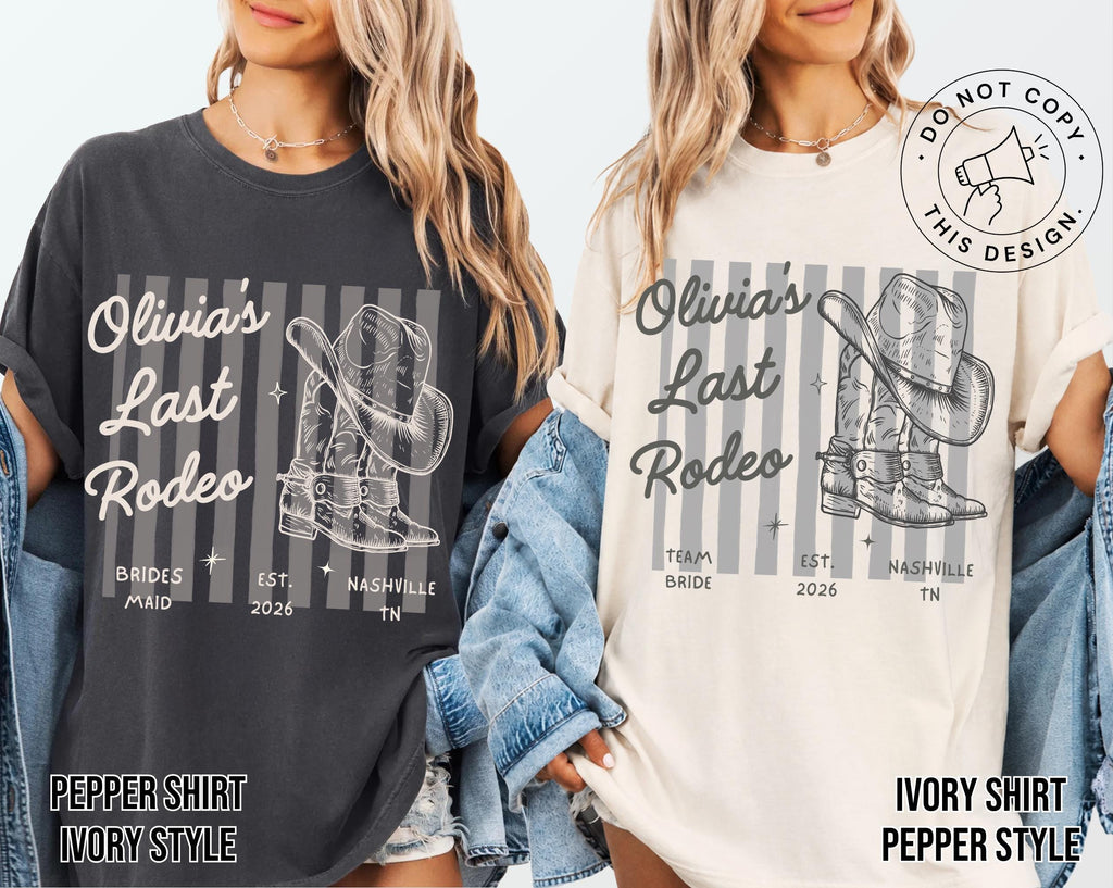 Comfort Colors® Custom Western Bachelorette Shirt,Western Bach Bridesmaid Gift,Last Rodeo Country Shirts,Bride Shirt