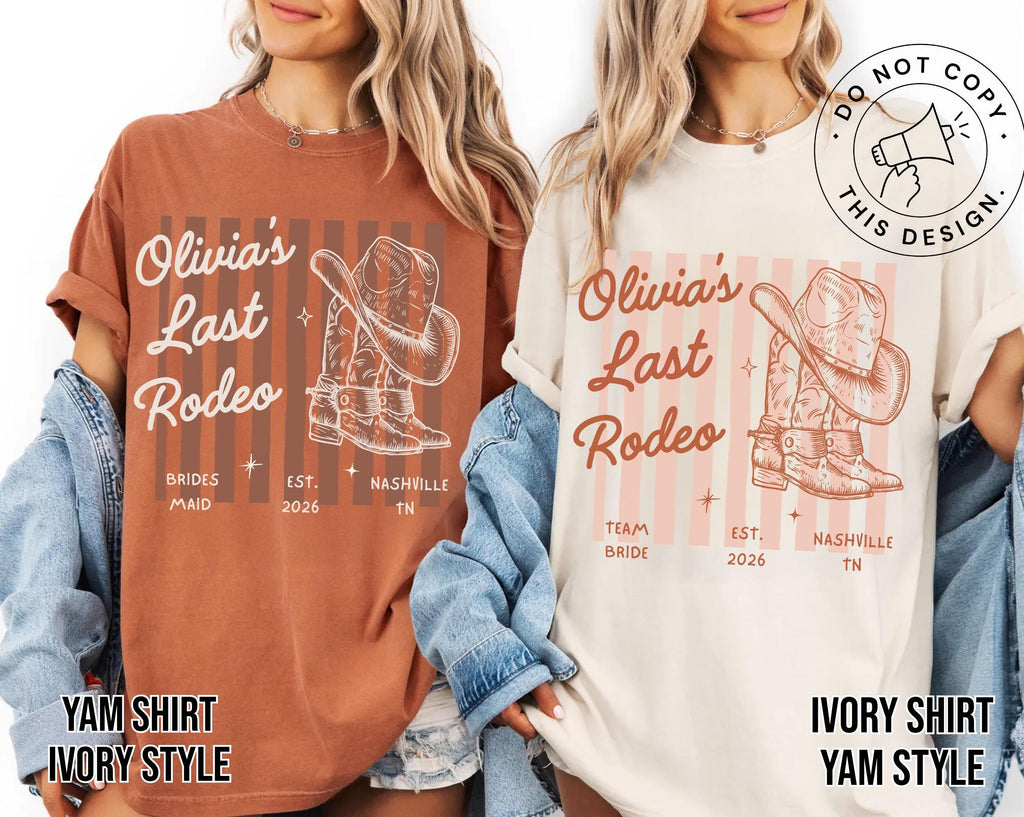 Comfort Colors® Custom Western Bachelorette Shirt,Western Bach Bridesmaid Gift,Last Rodeo Country Shirts,Bride Shirt