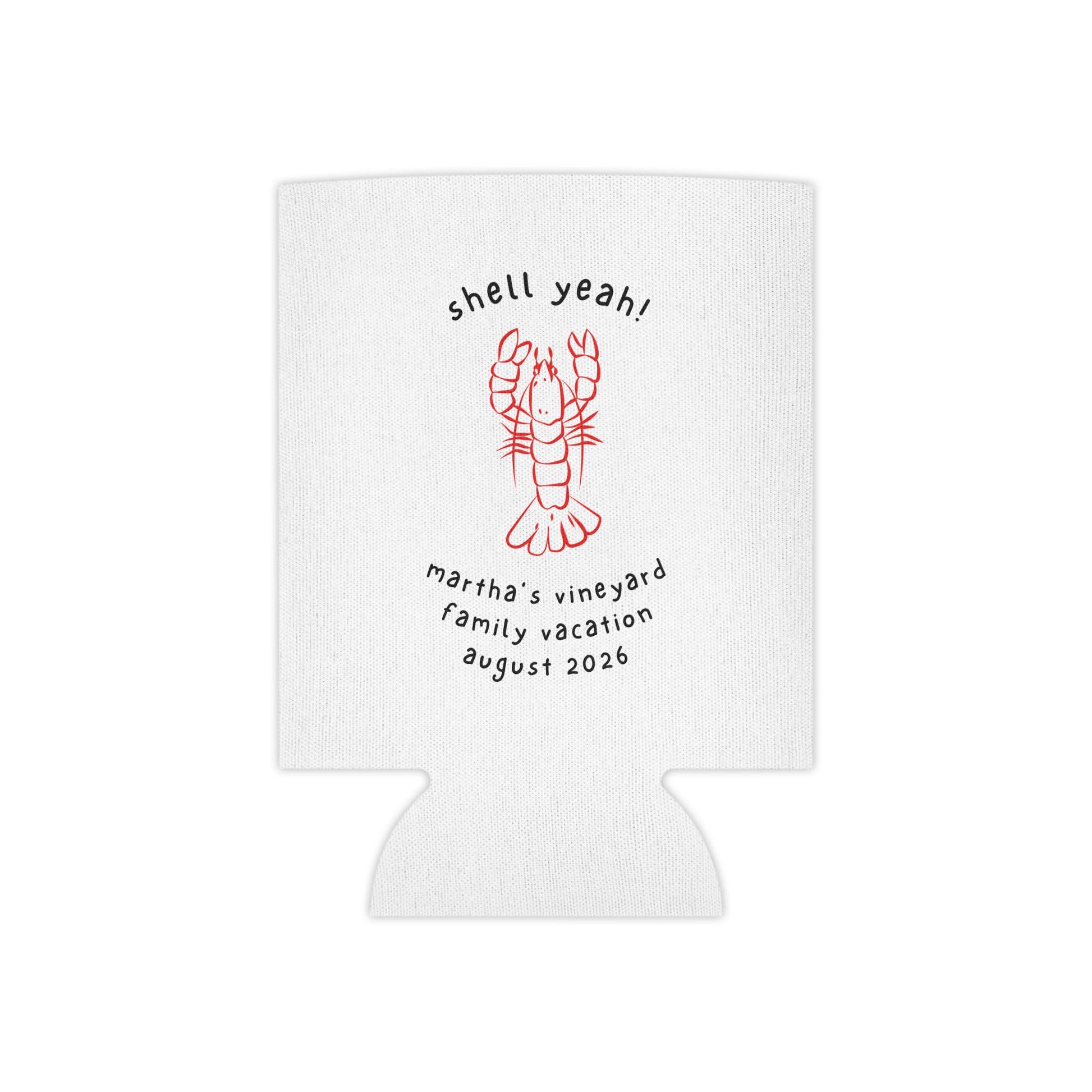 Personalized Lobster Can Cooler, Beach Party Drink Sleeve, Summer BBQ Accessory, CUSTOM New England Vacation Gift