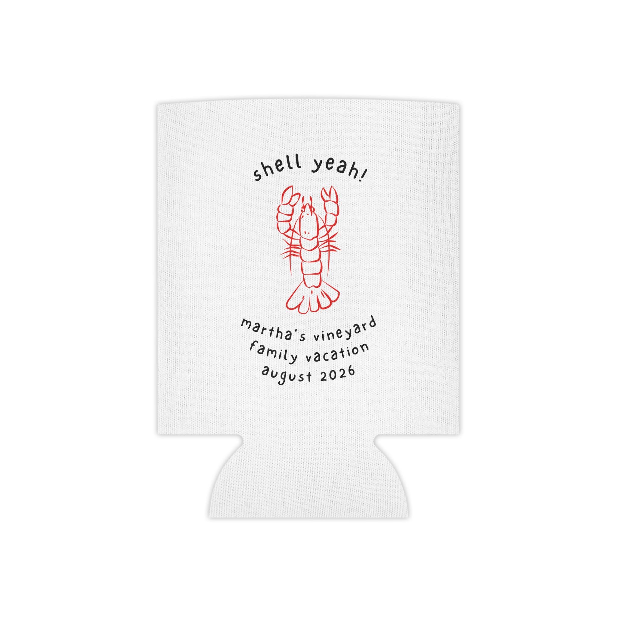 Personalized Lobster Can Cooler, Beach Party Drink Sleeve, Summer BBQ Accessory, CUSTOM New England Vacation Gift