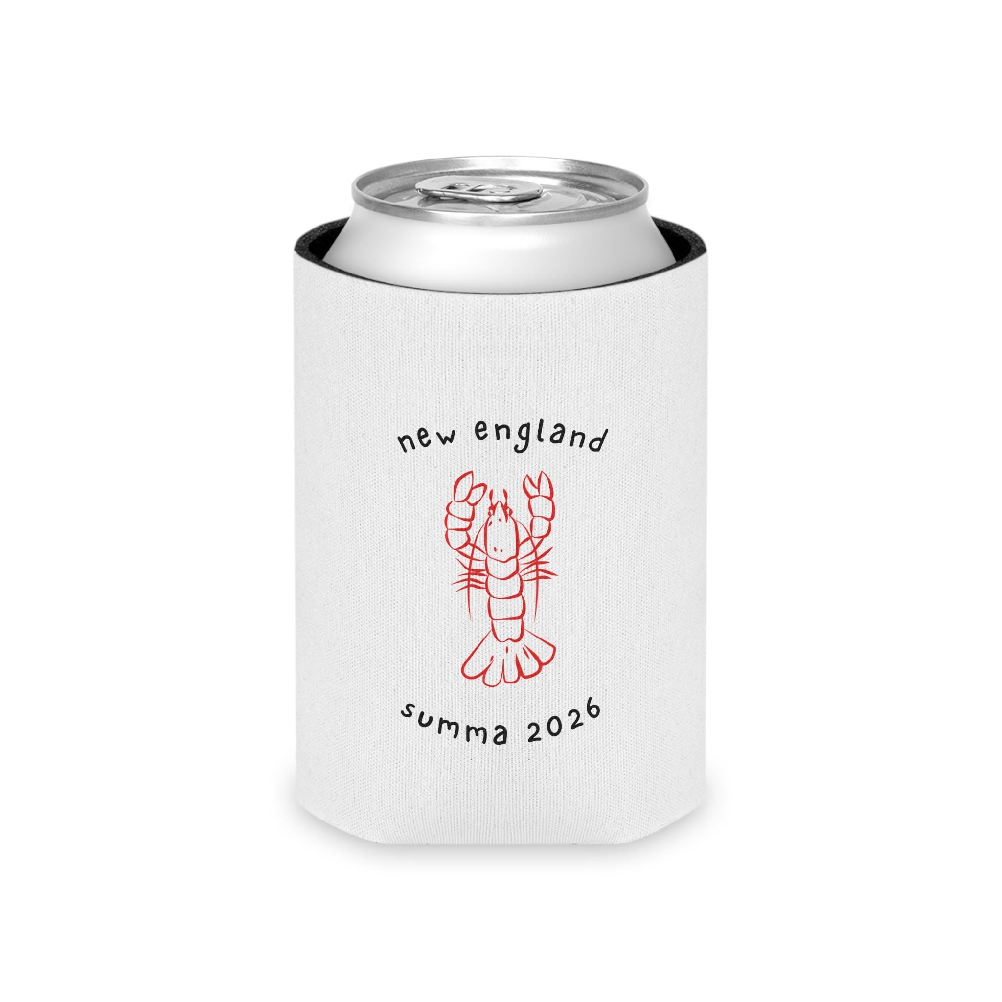 Personalized Lobster Can Cooler, Beach Party Drink Sleeve, Summer BBQ Accessory, CUSTOM New England Vacation Gift