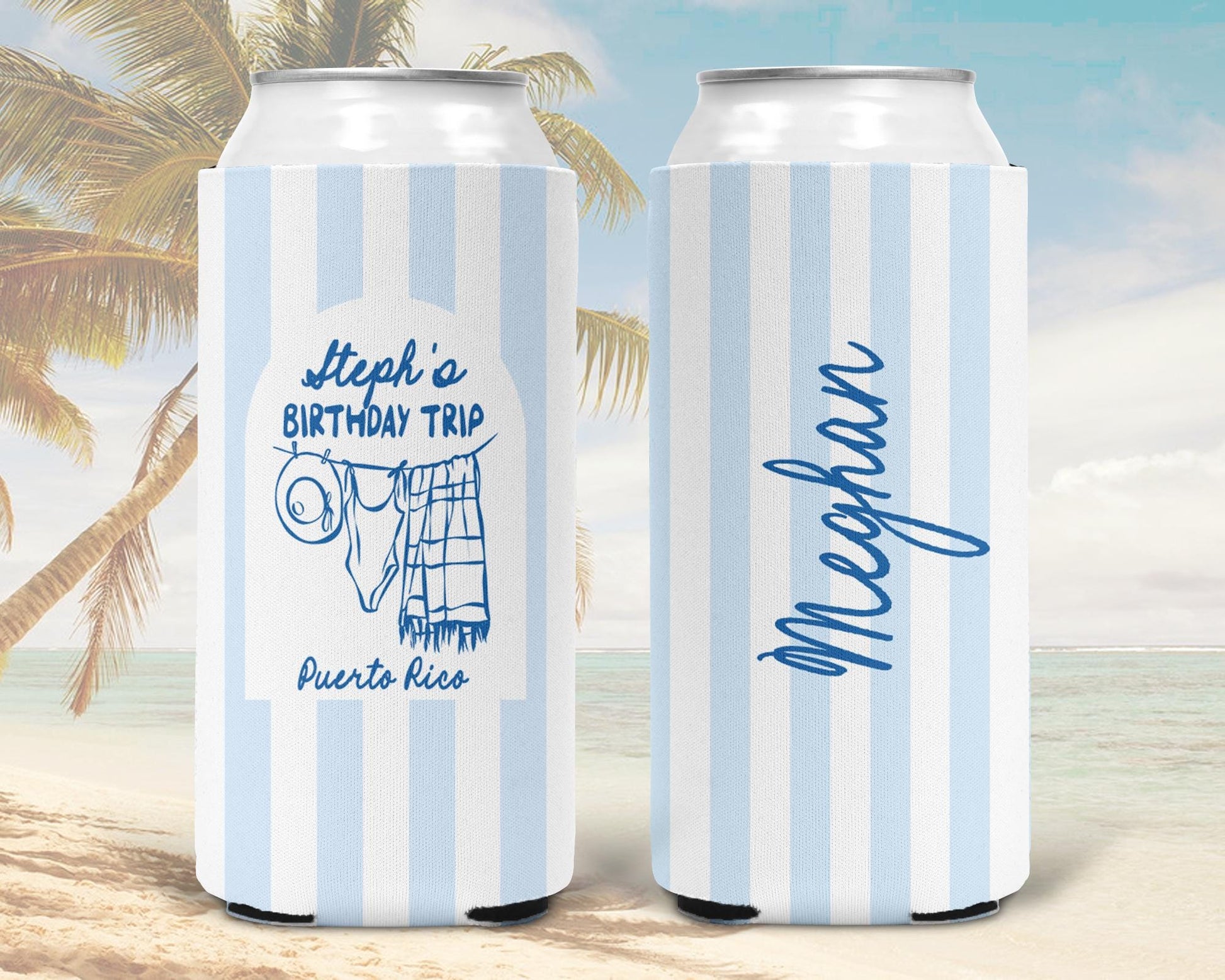 Coastal Bachelorette or Birthday. Custom Social Club Wedding. Personalized Party Favors.
