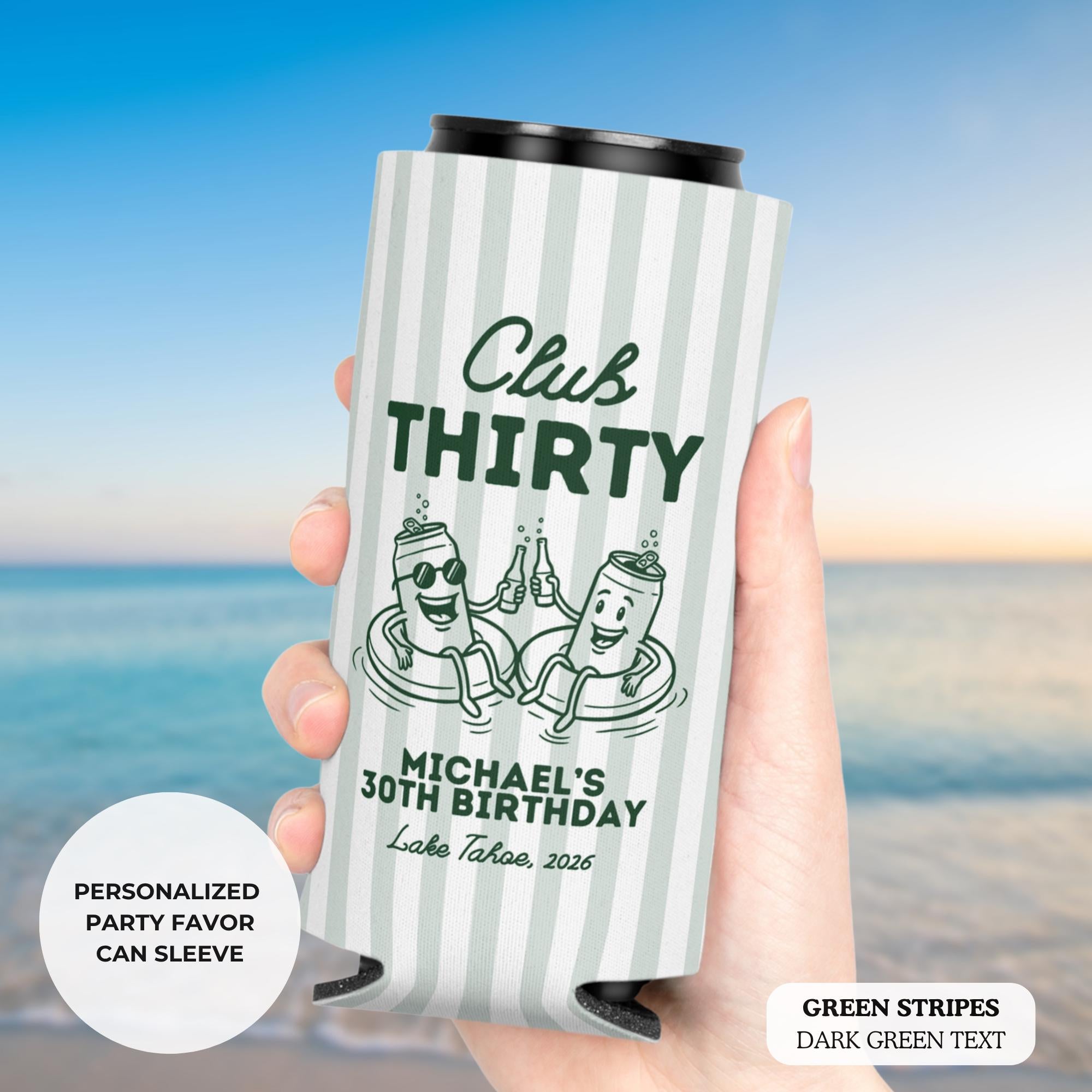 Custom mens 30th 40th lake birthday can cooler 50th lake birthday party supplies camping birthday party favors lake theme birthday gifts