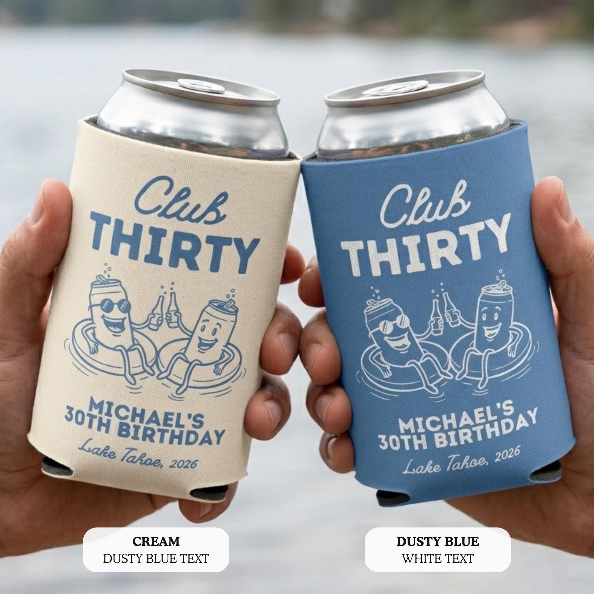 Custom mens 30th 40th lake birthday can cooler 50th lake birthday party supplies camping birthday party favors lake theme birthday gifts