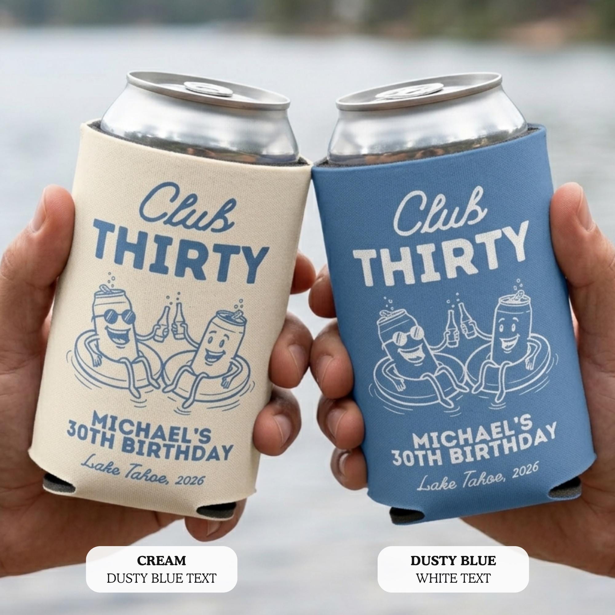 Custom mens 30th 40th lake birthday can cooler 50th lake birthday party supplies camping birthday party favors lake theme birthday gifts