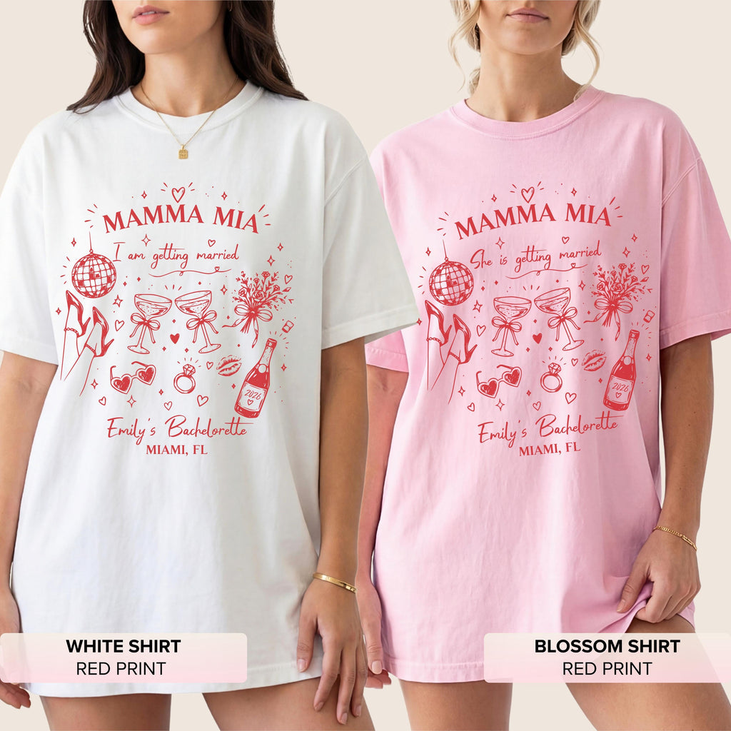 Mamma Mia Bachelorette Shirt, Personalized Last Disco Bach Tee, Dancing Queen Bride Shirt, Bride Squad Gift, Girls Trip Tee