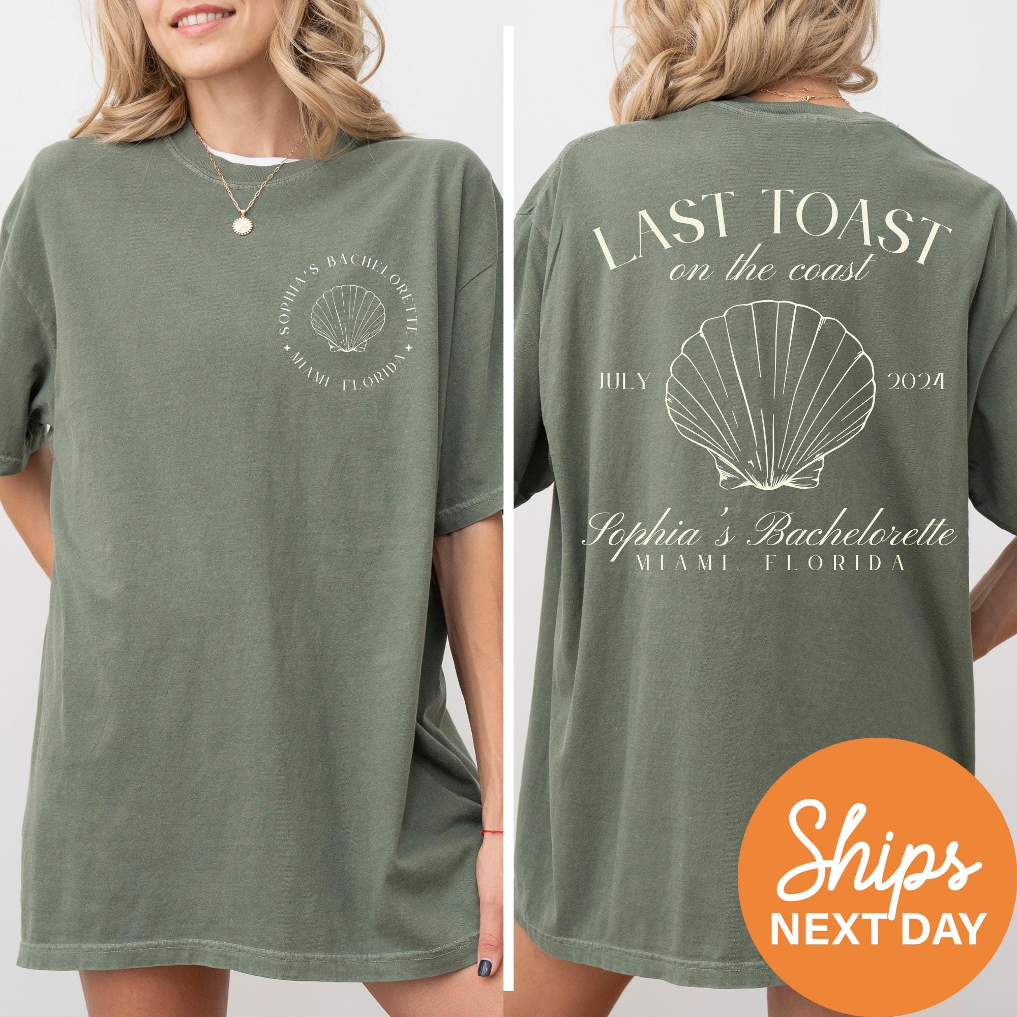 Last Toast on the Coast, Custom Beach Bachelorette Party Shirts, Custom Location Bachelorette Shirts, Personalized Luxury Bachelorette Shirt